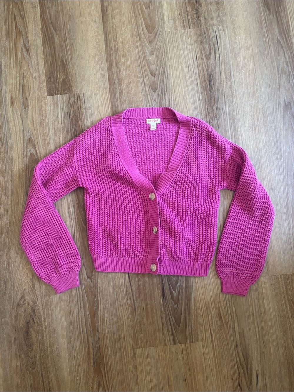 Golf Wang Fuchsia Cropped Button-Front Cardigan